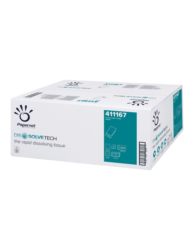Pap. ručníky "V" STANDARD DissolveTech, 2vr., cel., bílé, 3750ks