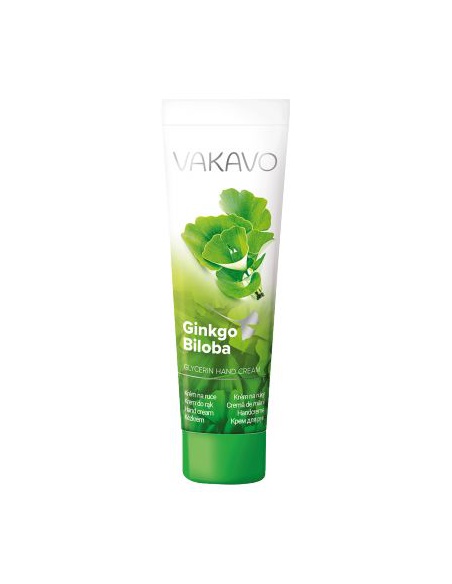 VAKAVO krém na ruce glycerinový, Ginkgo biloba, 100ml