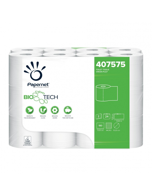 Toal. papír SUPERIOR BioTech bílý, 2vr, cel., 180útr., bal.24ks