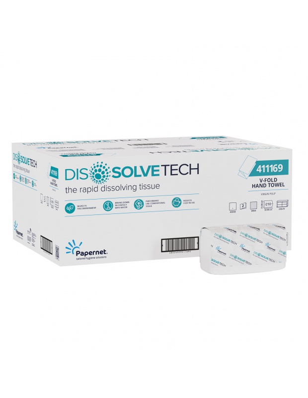 Pap. ručníky "V" SPECIAL DissolveTech, 2vr., cel., bílé, 3150ks