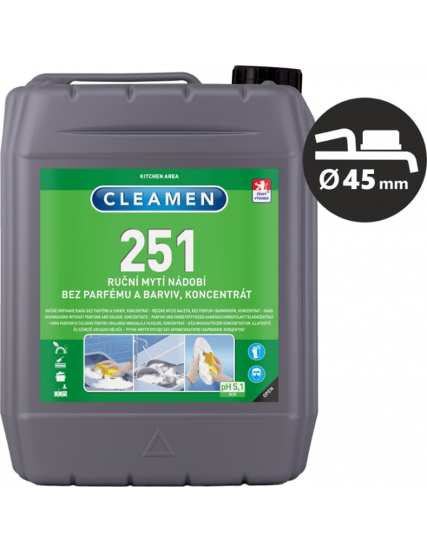 CLEAMEN 251, ruční mytí nádobí,koncentr., 5L