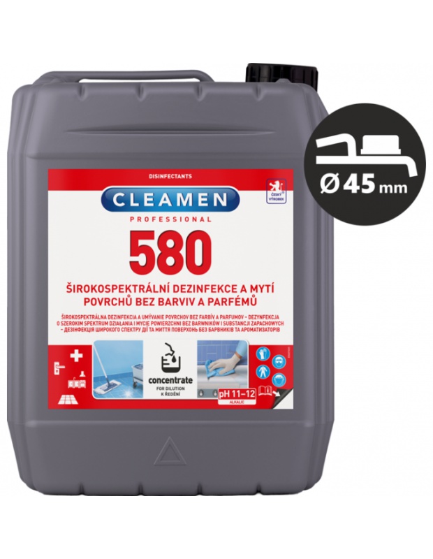 CLEAMEN 580concentrate širokospek.dezin.a mytí povrchů bez barv a parf 5L
