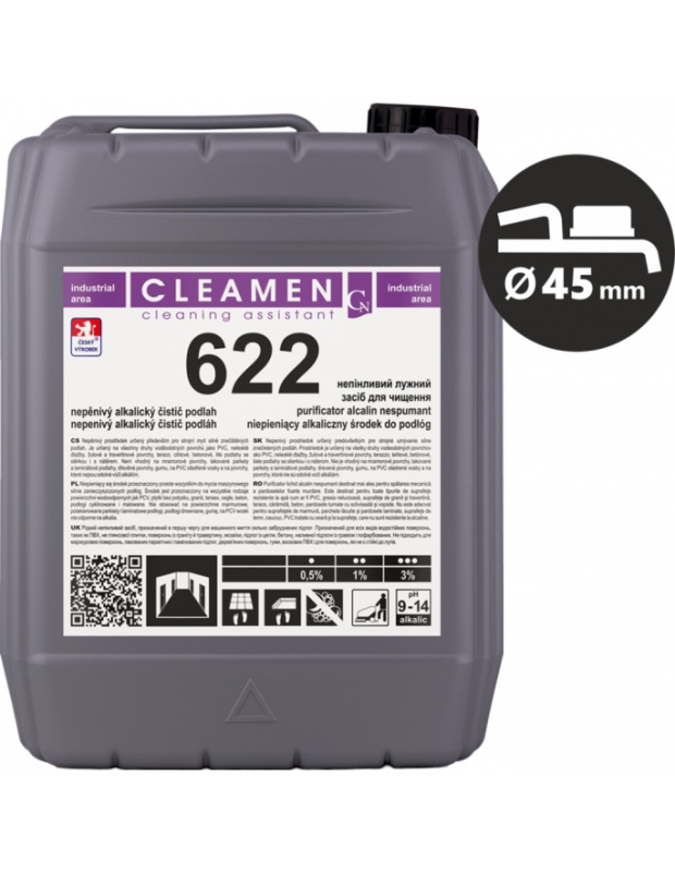 CLEAMEN 622, nepěnivý alkalický čistič podlah, 5L