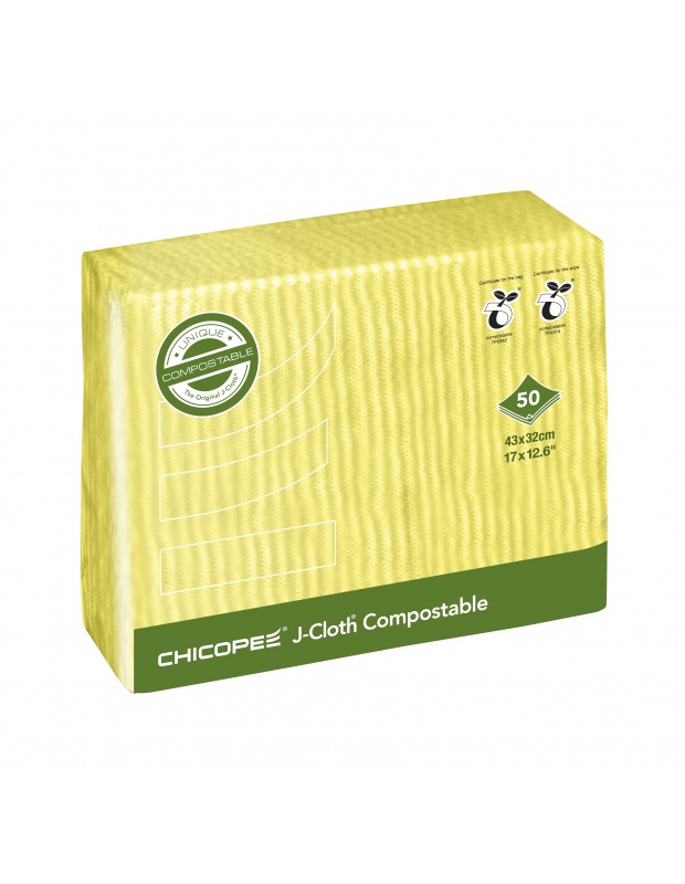 CHICOPEE J-Cloth Plus Bio Whipe, Yellow, 43x32cm, bal/50ks