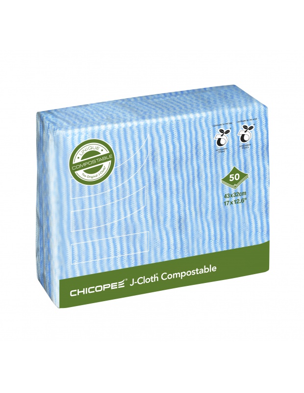 CHICOPEE J-Cloth Plus Bio Whipe, Blue, 43x32cm, bal/50ks