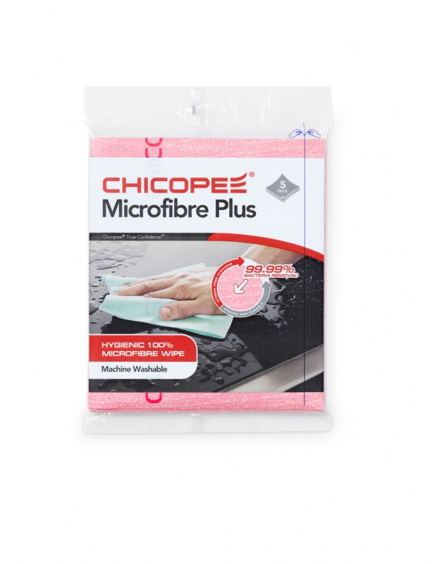 CHICOPEE Microfibre Plus Cloth, Red, 34x40cm, bal/5ks