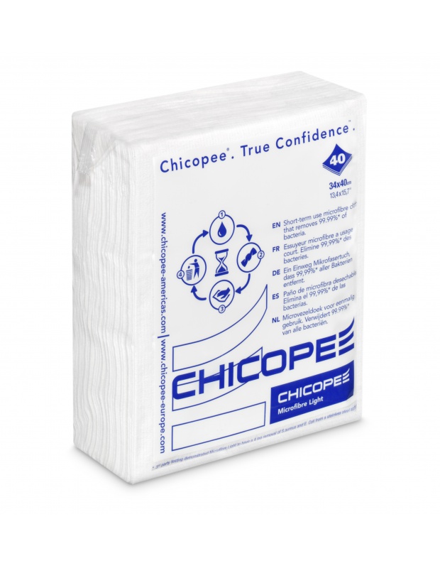 CHICOPEE Microfibre Light Wipe, White - No Print, 34x40cm, bal/40ks