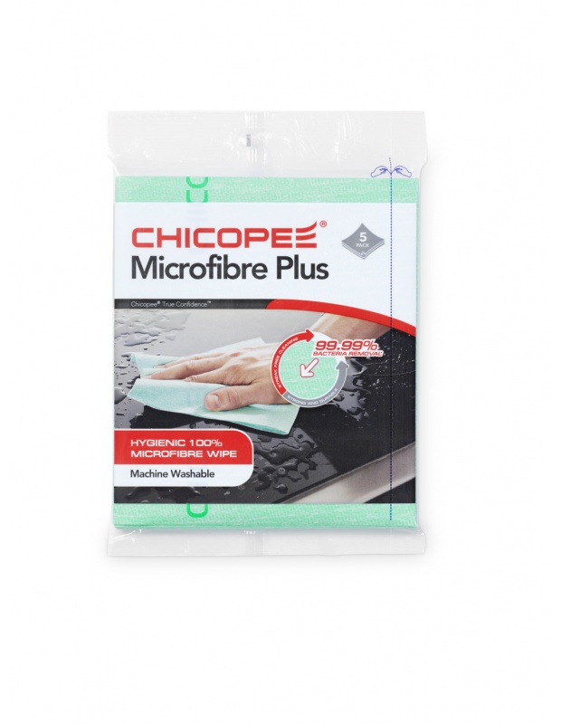 CHICOPEE Microfibre Plus Cloth, Green, 34x40cm, bal/5ks